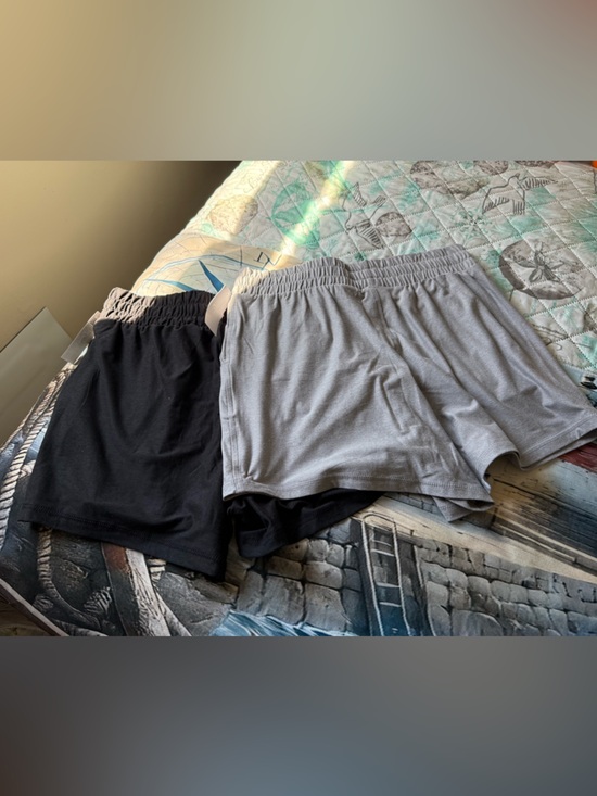 Athletic Works Pants - NWT Buttercore Elastic Waist Shorts Set - Black & Light Gray